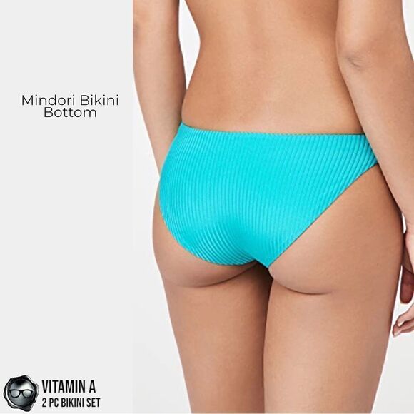 VITAMIN A SWIM BIKINI SET : MAGENTA COSMO TRIANGLE TOP + TURQUOISE MIDORI BOTTOM - Picture 13 of 16
